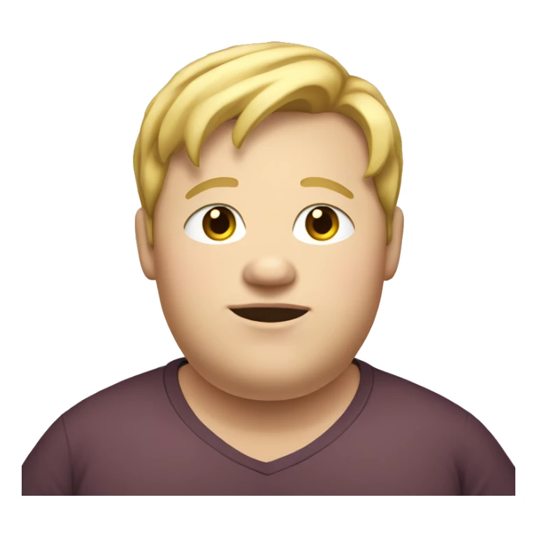 Obese, young male, blonde-haired sticker