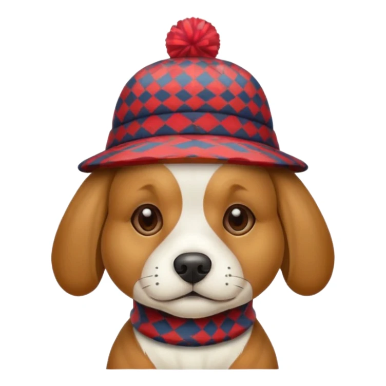 dog animal wearing patterned hat  sticker