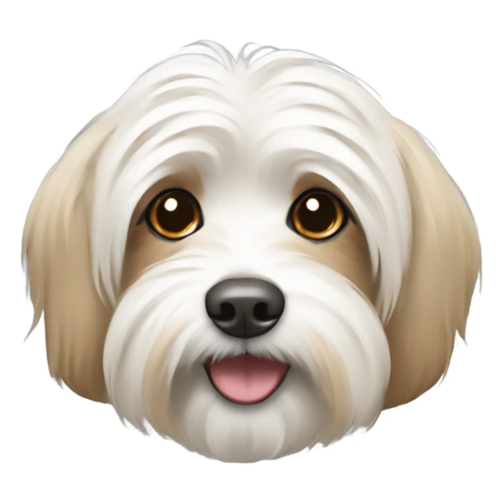 White and tan havanese dog  sticker