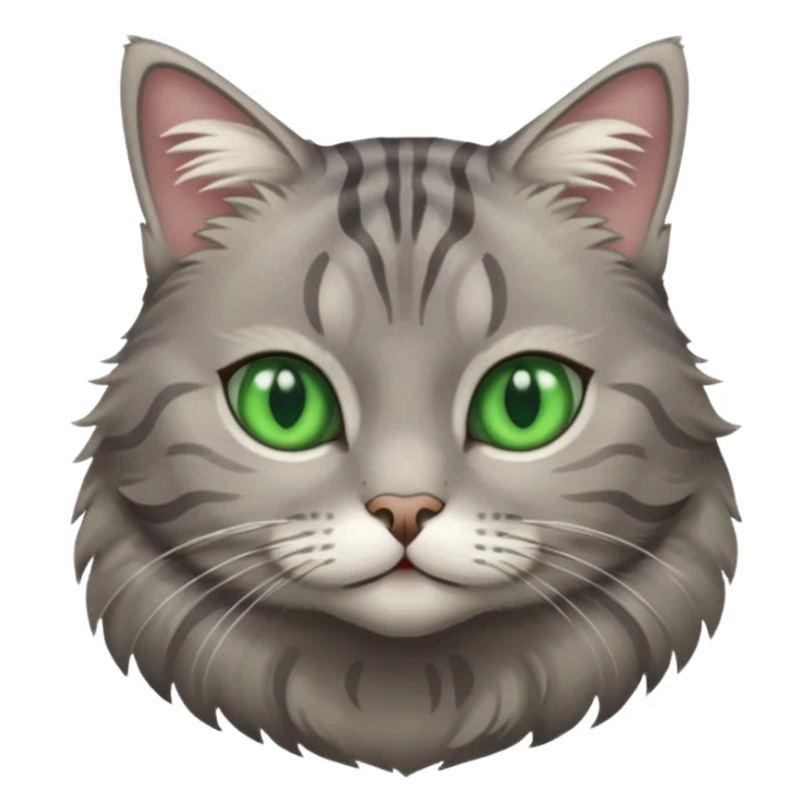 Gray tabby cat with green eyes  sticker
