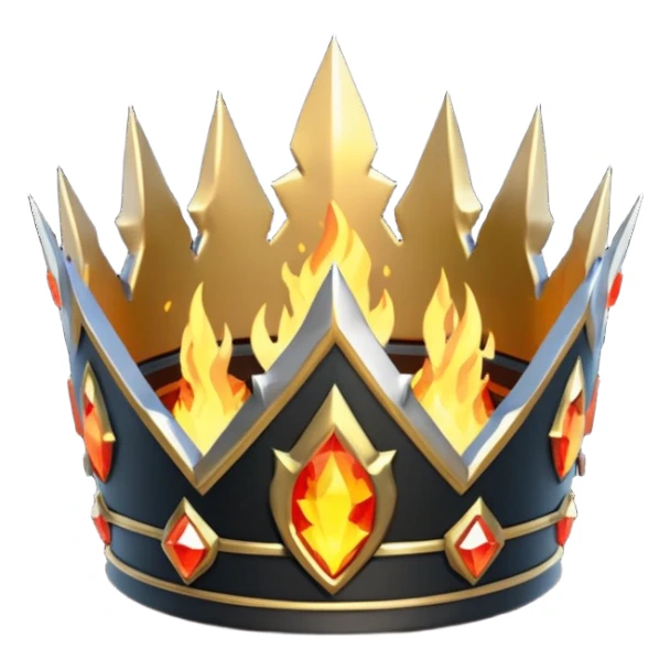 fantasy magic crown of fire and ash low poly sticker