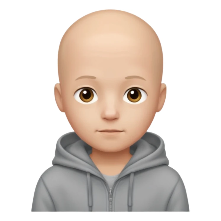 CUte bald boy in hoody sticker