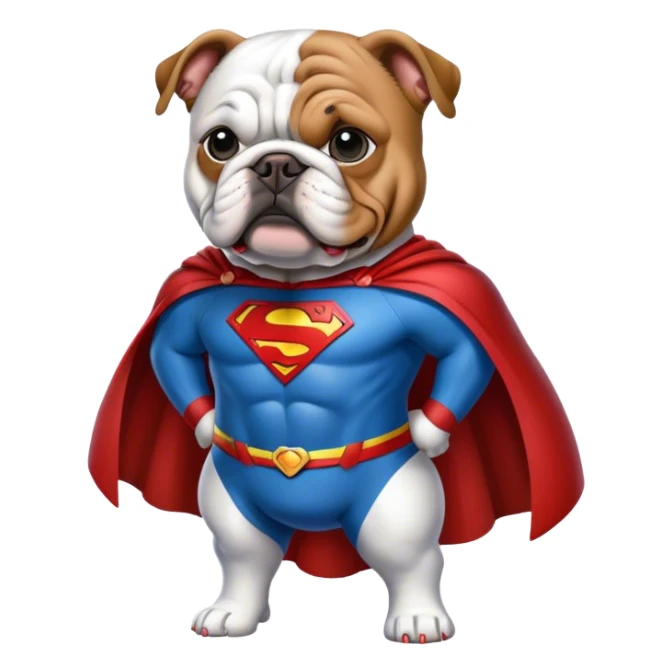 bulldog ingles traje superman sticker
