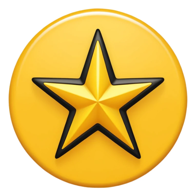 Full Black star in yellow circle ( snap star) sticker