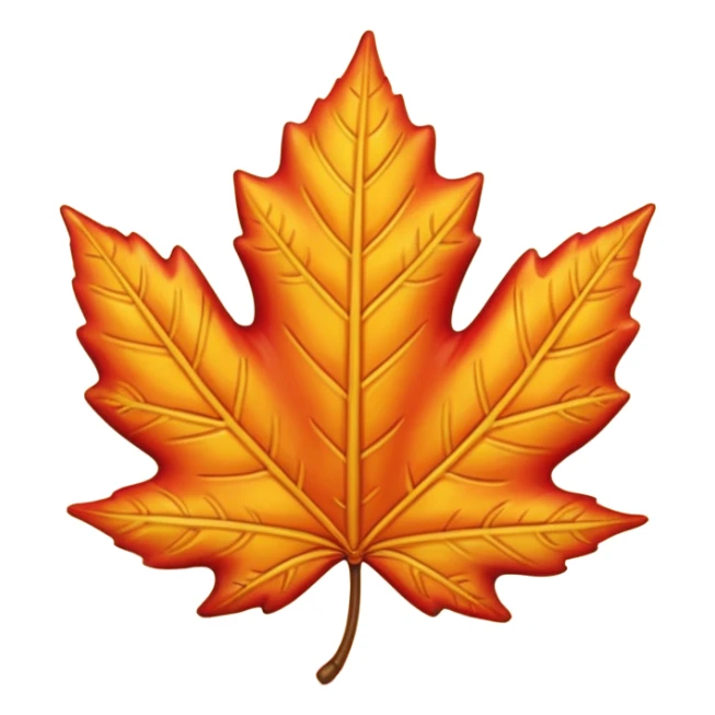 A cute 3D emoji of a fall leaf sticker