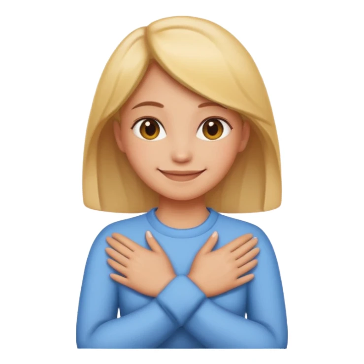 make a girl emoji crossing hands around neck sticker
