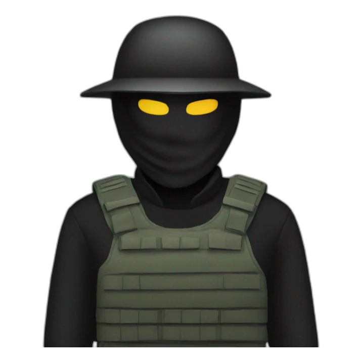 masked army man black emoji sticker