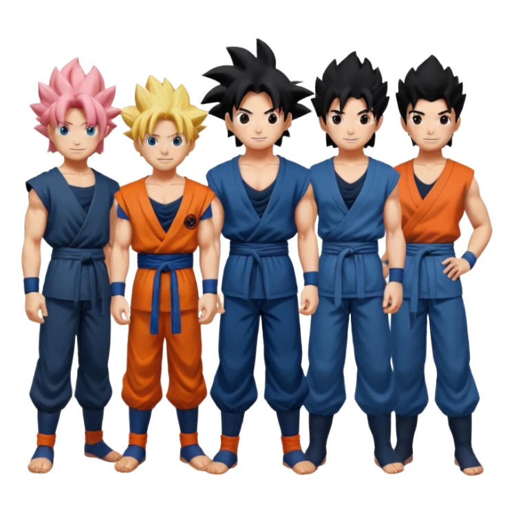 Goku, Gojo, Madara, Ichigo together imoji sticker
