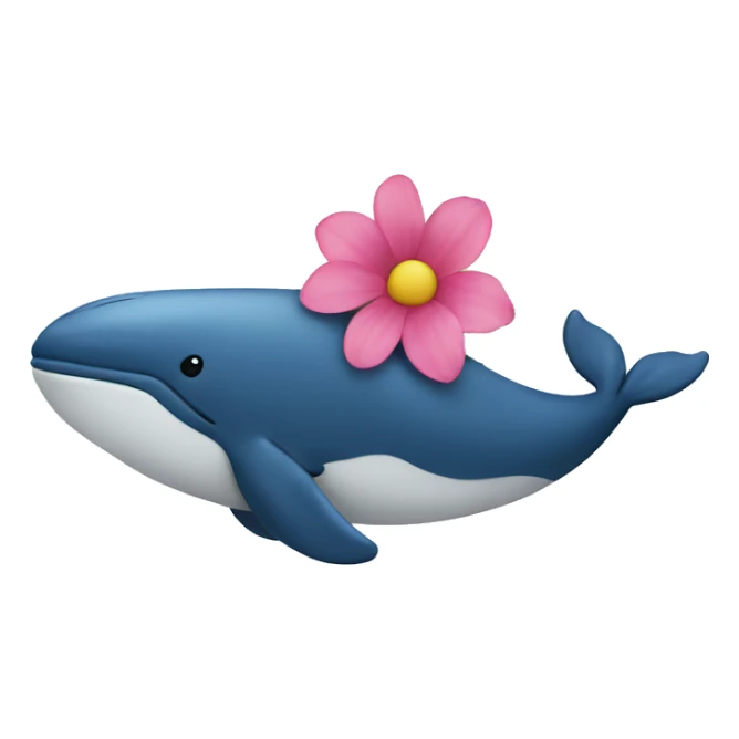 Whale and flower sticker