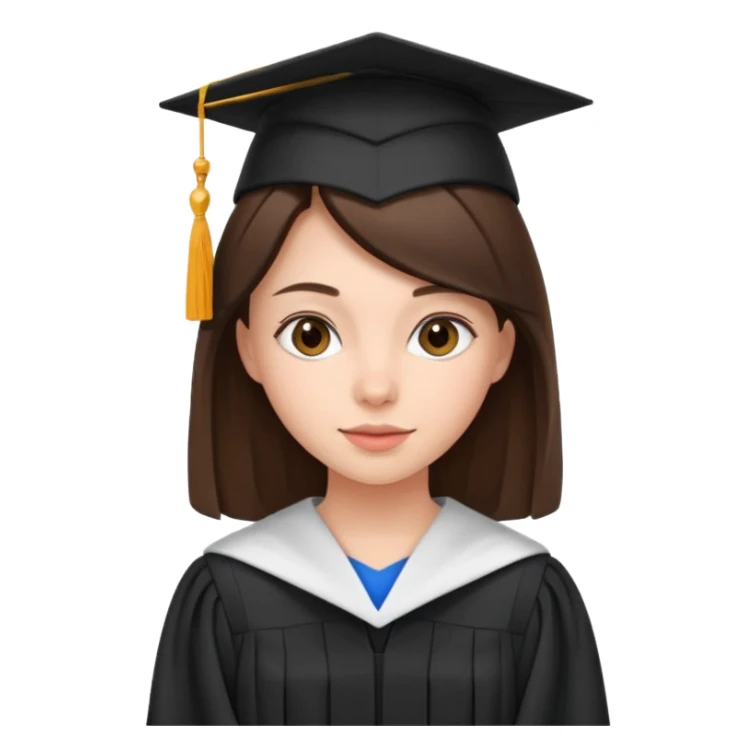 young brunette girl university graduate sticker