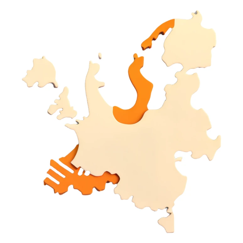 3D map of the Netherlands with distinctive shape sticker