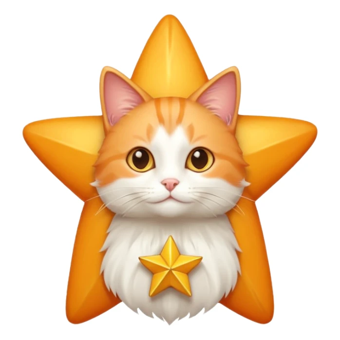 A cat inside of a star ⭐️  sticker