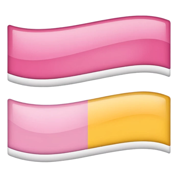 1/3rd Pink, 1/3rd white, 1/3rd yellow horizontal banner sticker