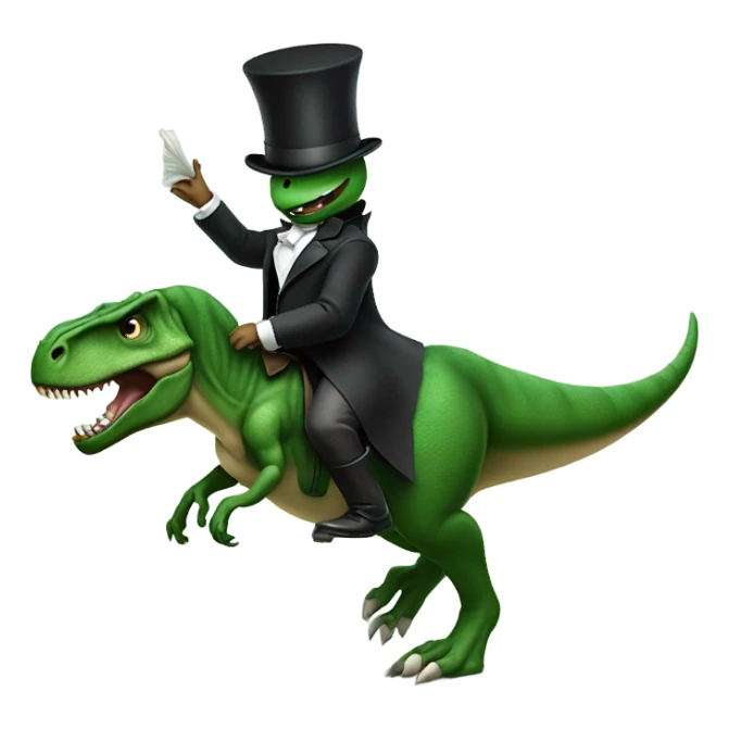 Magician riding T. rex sticker
