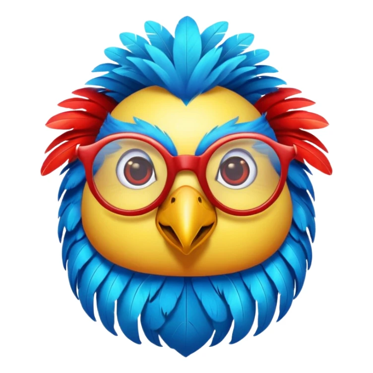 cool colorful bird with glassess sticker