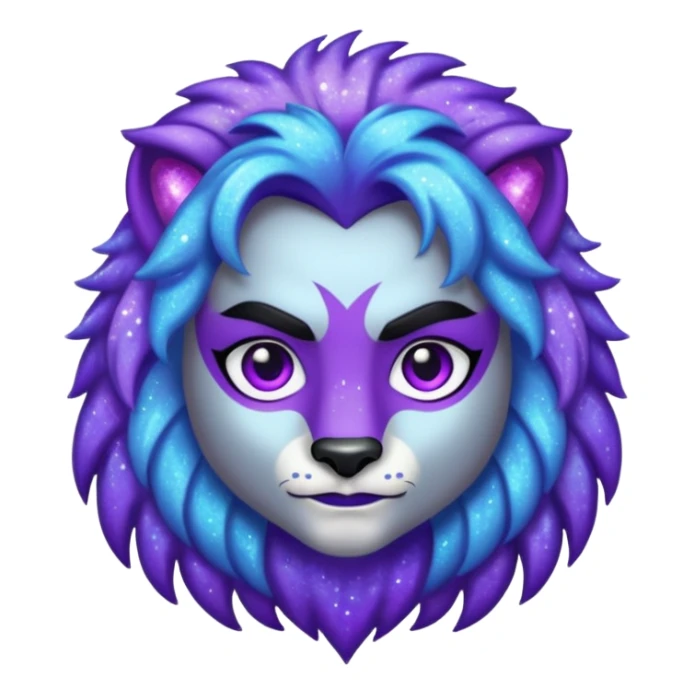 glitter purple and cian lobo sticker