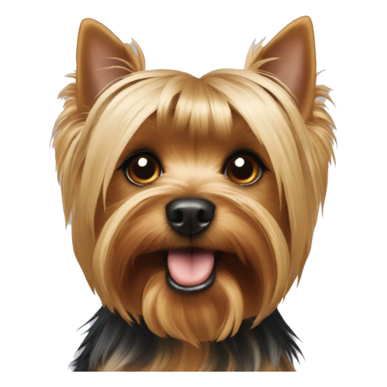 Yorkshire Terrier with a tail on his head sticker
