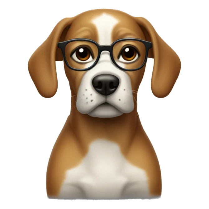 dog with glasses and turtleneck sticker