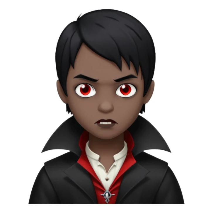 Boy, Vampire, Black Hair, medium long, emo, dark, spooky  sticker