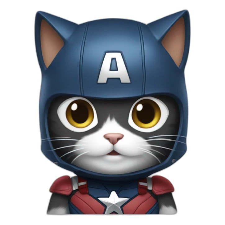 cat in captain America suit sticker