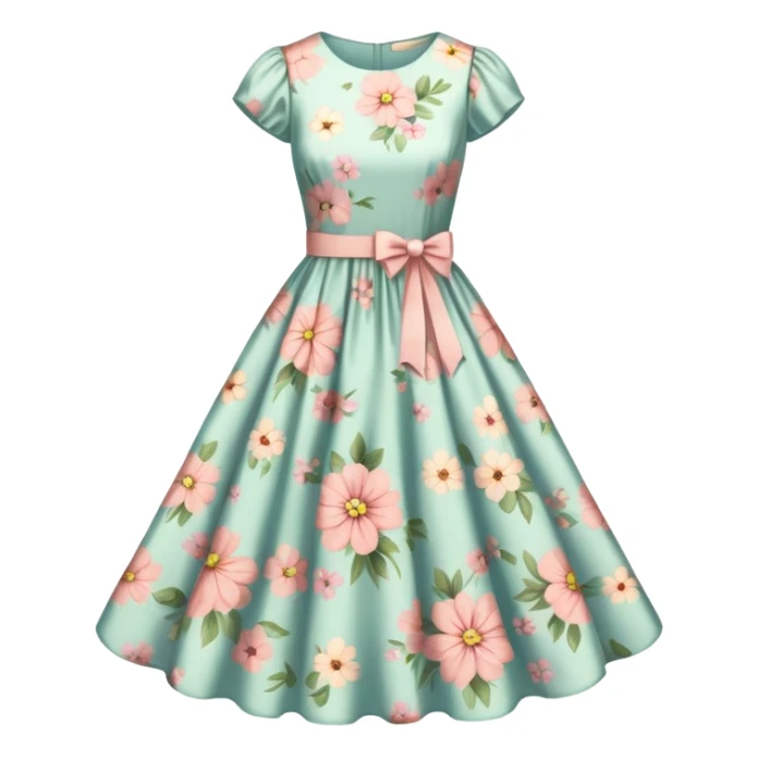 Vintage flowery dress sticker