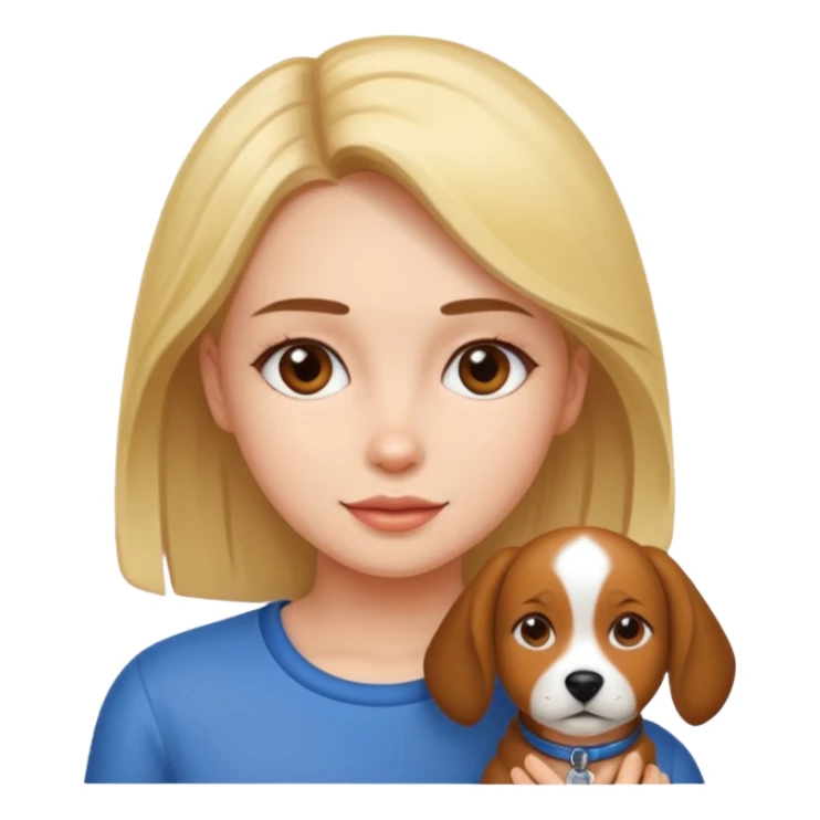girl with dog sticker