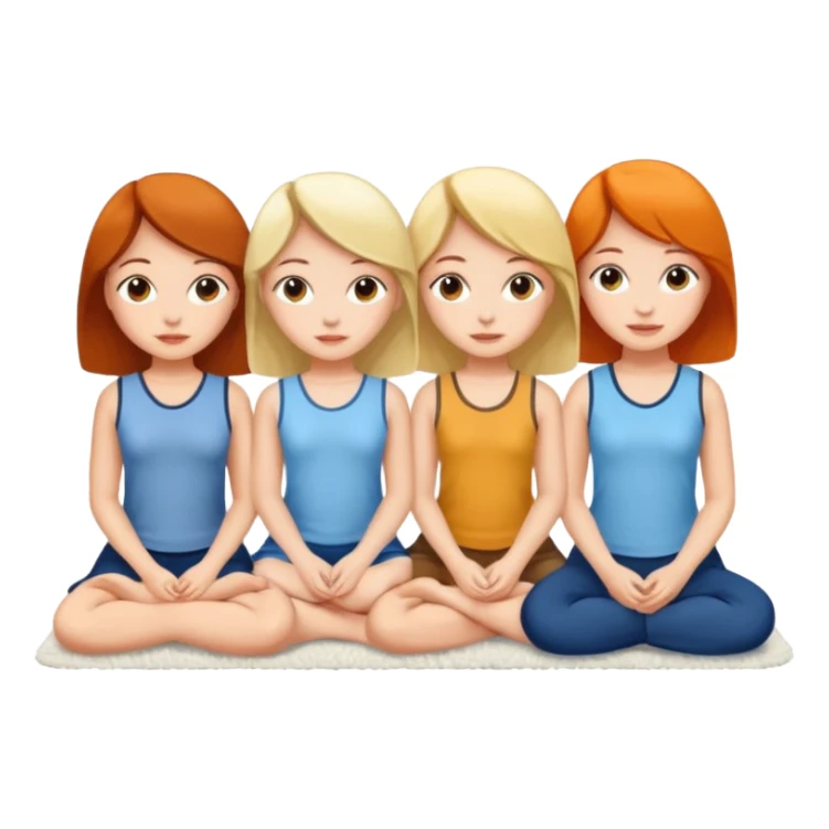 3 girls sitting on a white rug sticker