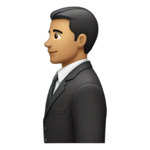 man in suit looking to the right (side view) sticker