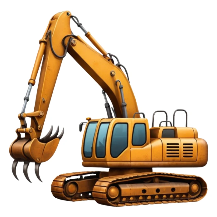 A excavator with four arm and spider legs sticker