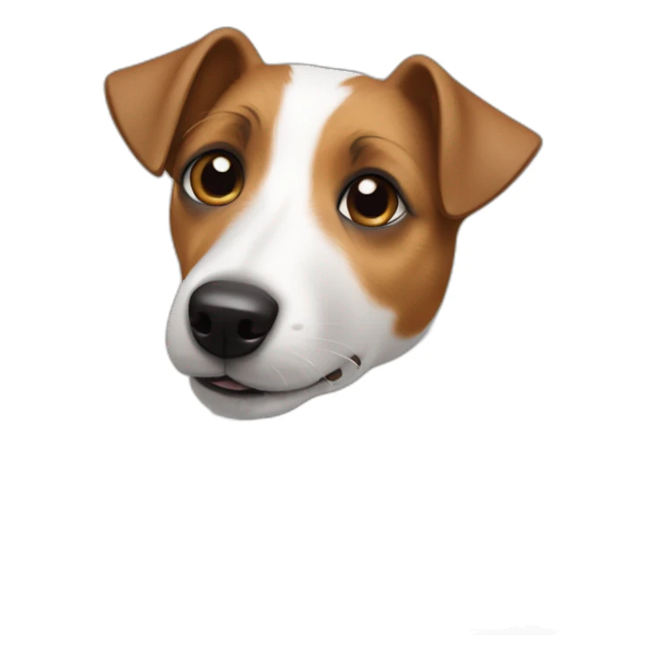 Jack Russell terrier blanco con media cara marrón sticker