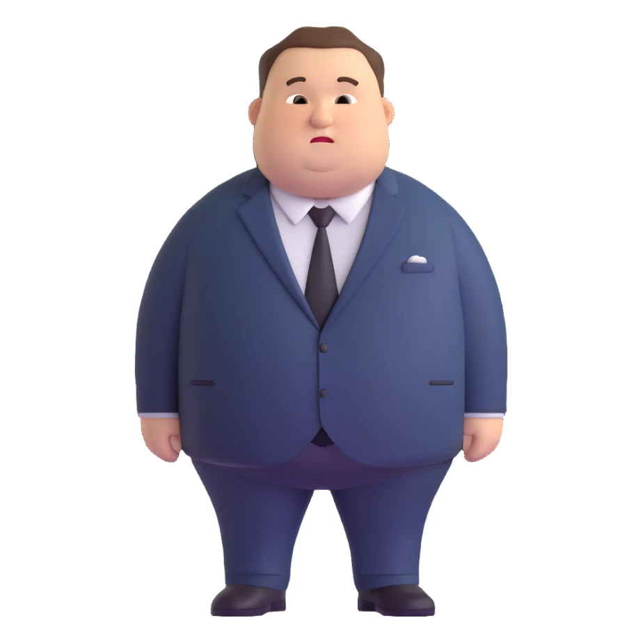 fat ugly man in business suit sticker