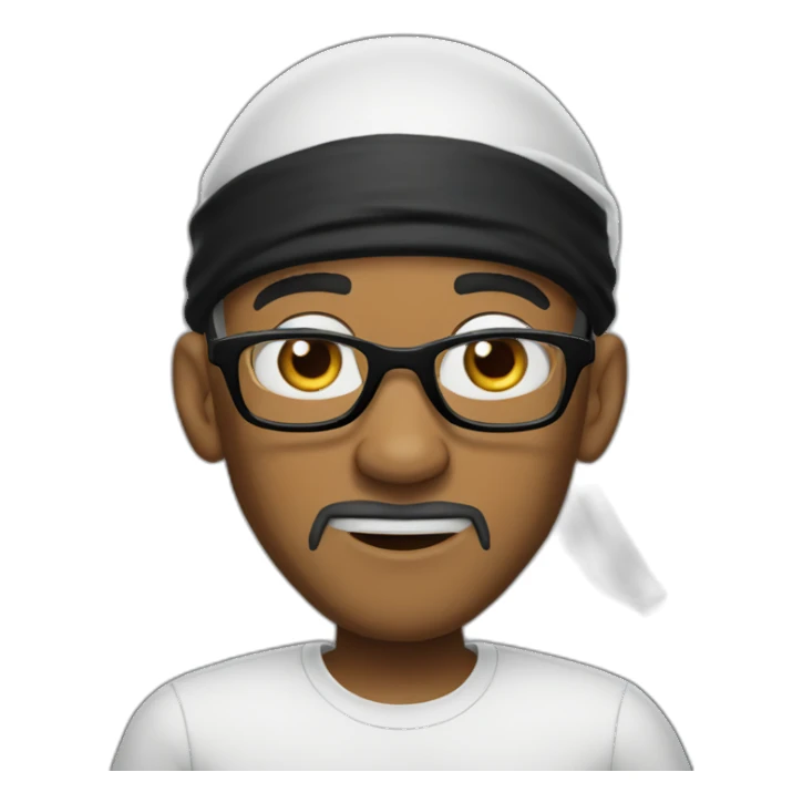 Will smith with black durag and white glasses shocked sticker