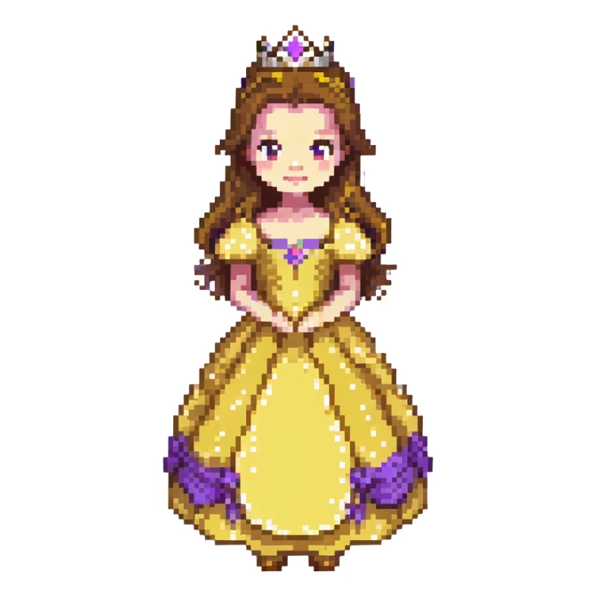 yellow belle princess dress sticker