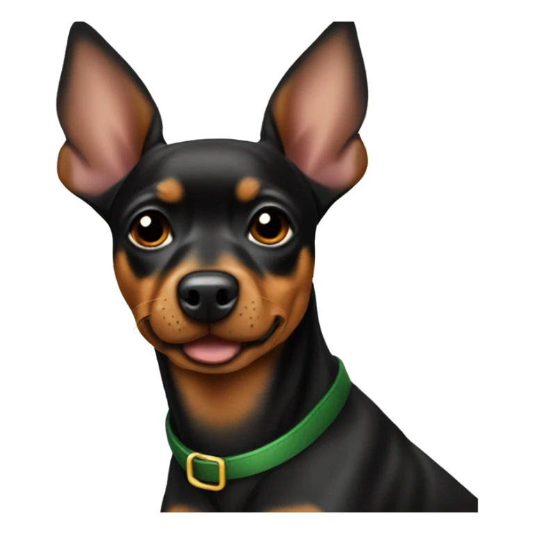 black brindle tan pinscher big ears christmas sticker