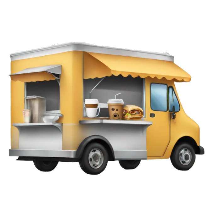 food truck with coffee sticker