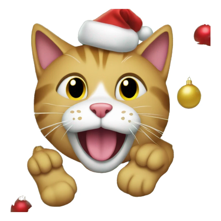 Cat stuck in christmas tree laughing sticker