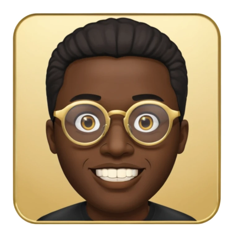 Black man with gold teeth and black glasses sticker