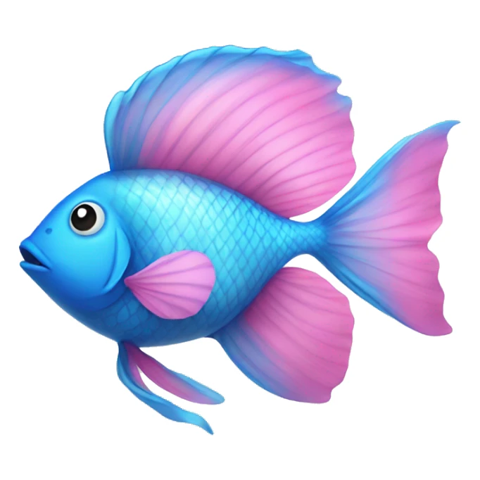 Blue fish with pink butterfly wings sticker