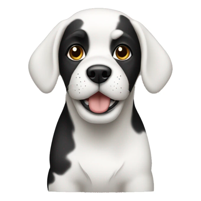 Dog with white body and black had  sticker