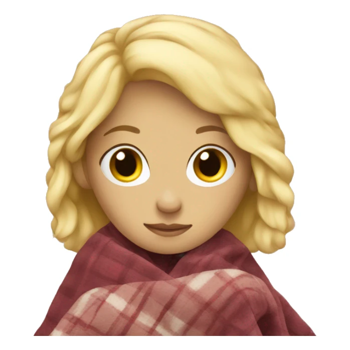 blond girl with blanket sticker
