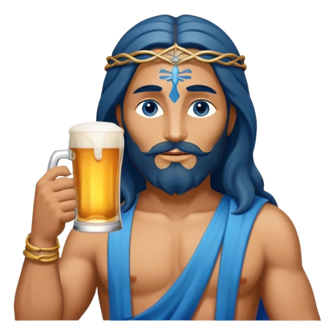 Blue Shiva, Jesus drinking a beer sticker