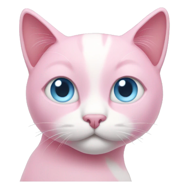 pink cat with light blue eyes sticker