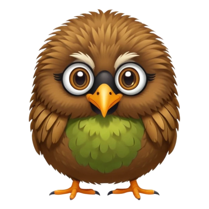 cute kiwi bird ai agent ( color fillable)  sticker