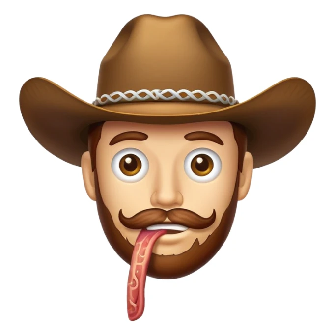 Slim Jim meat with a cowboy hat  sticker