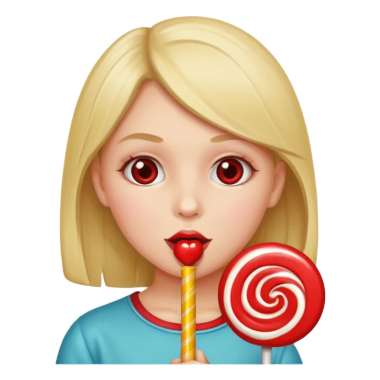 Girl sucking  sticker