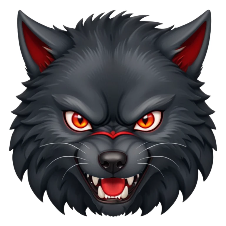 angry snarling black wolf with red eyes sticker