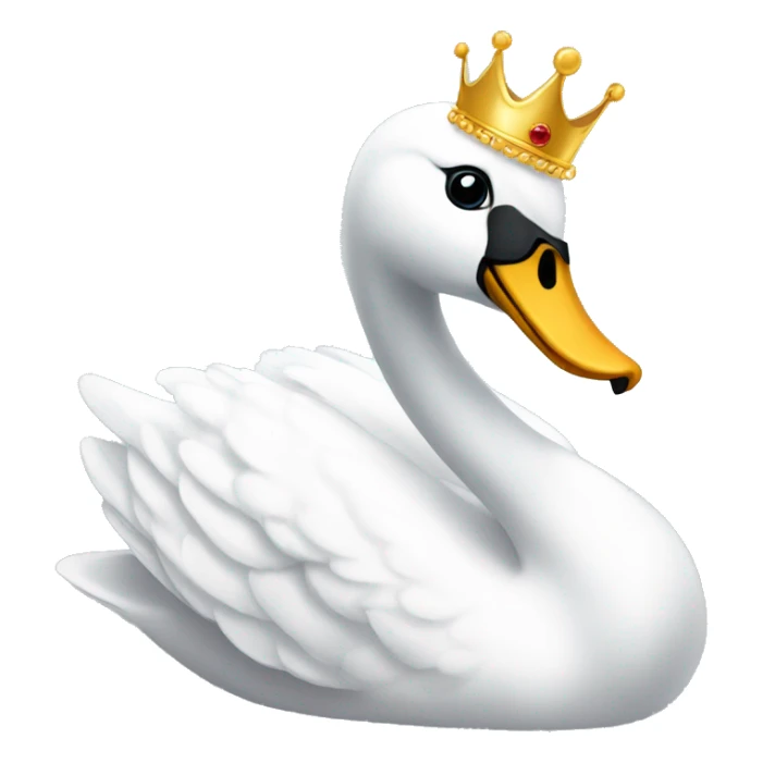 Swan wearing a crown sticker