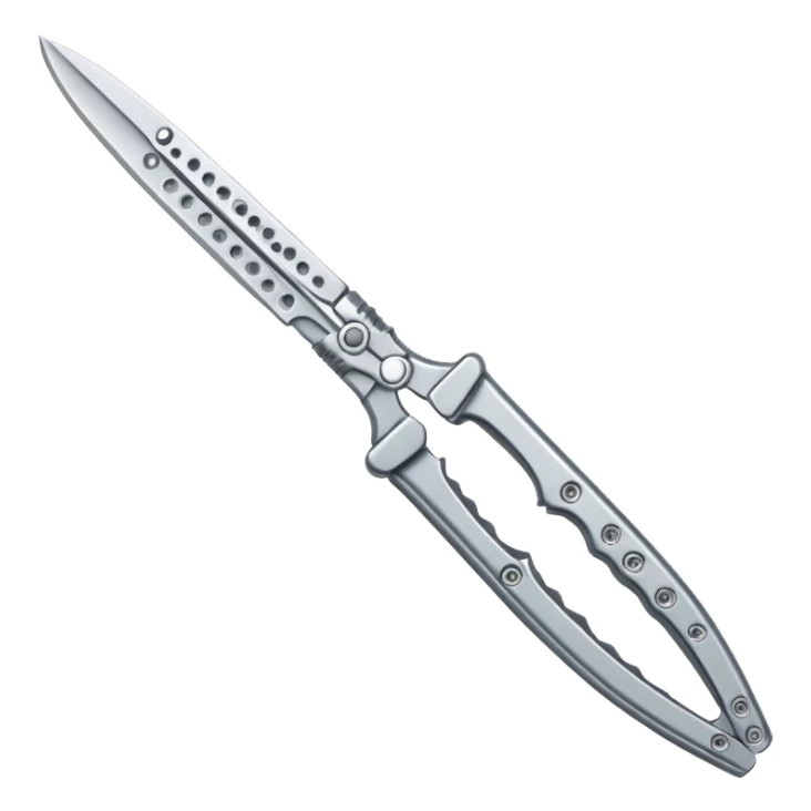 Silver colour butterfly knife not golden sticker