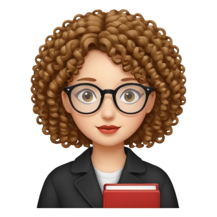 una chica con rizos y  con gafas sticker