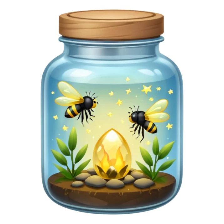 crystal jar full of fireflies sticker